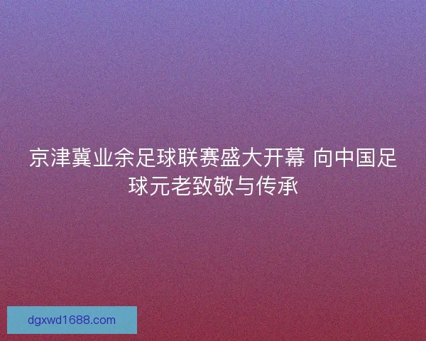 京津冀业余足球联赛盛大开幕 向中国足球元老致敬与传承