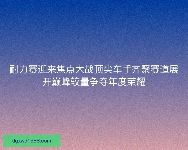 耐力赛迎来焦点大战顶尖车手齐聚赛道展开巅峰较量争夺年度荣耀